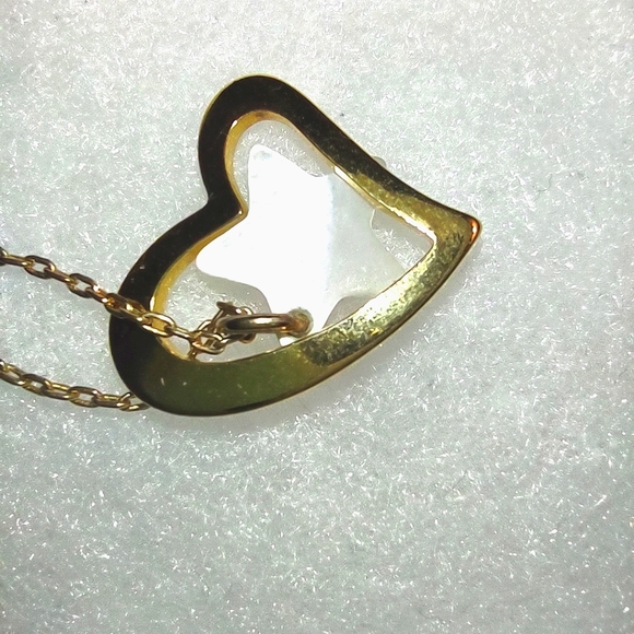 Gold Floating Heart & Dangling Star Charm - Picture 15 of 16